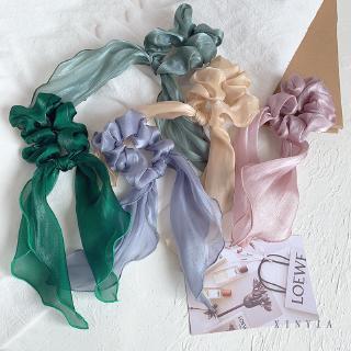 Korean Long Ribbon Bowknot Hair Tie Women Fashion Solid Color Hair Band Girls Hair Rope Accessories
