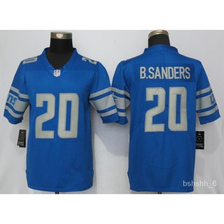 XD.Store NFLgan lan qiu fu Detroit Lions Detroit Lions 20No. B.Sanders Embroidered Shirt m98y
