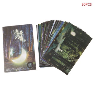 seng 30pcs Vintage Luminous Postcard Glow In The Dark Forest Streamer Animal Greeting Post Card Novelty Xmas Greeting Cards Gift