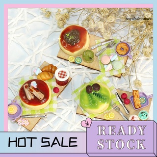 【Ready Stock】BBE--1/12 Miniature Doll House Mini Cheesecake Bread Combination Model Accessory Gift
