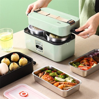 Electric Microwave Heating Lunch Box Food Storage Container for Student Office Worker Double-layer