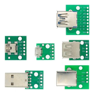 USB Breakout Connector MINI MICRO USB to DIP Adapter Female Connector 2.54 B Type A B C USB