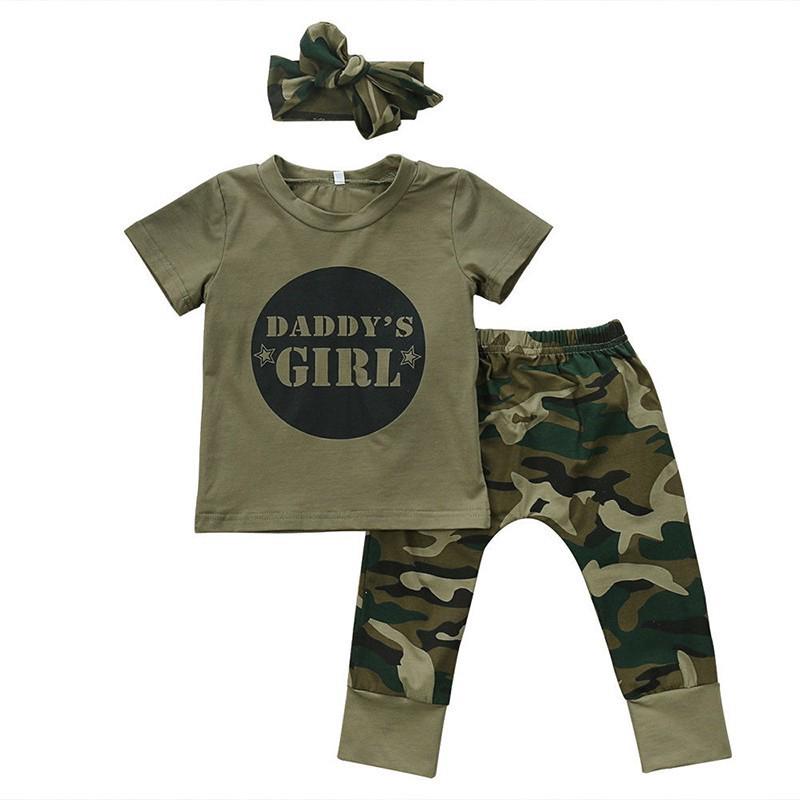 Casual Newborn Infant Baby Boy Girl Camo T-shirt Tops Pants (4)