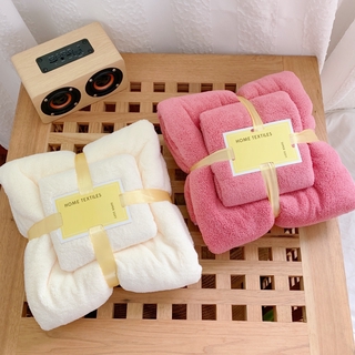 <24h delivery>W&G Coral wool absorbent towel bath towel 2-piece soft absorbent towel set (4)