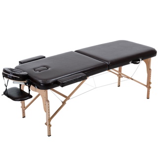Massage Table Portable 2 Section Folding Couch Bed Lightweight Beauty Salon Tattoo Therapy Wooden Fr