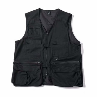 【M-2XL】Unisex Japanese style V-neck Vest Fishing Outdoor Five pockets sleeveless Vest for men and women (5)