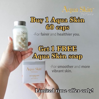 FREE Aqua Skin soap - 100% Authentic Aqua Skin Glutathione Capsules (60 Capsules)