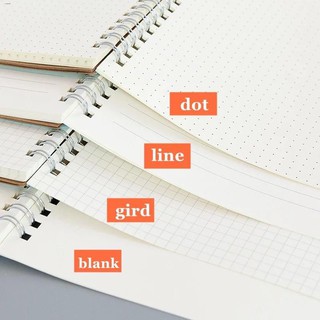 Notebooks & Papers☼♚❈A5 Kraft Cover Spiral Notebook - Grid/Lined/Dotted/Blank