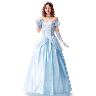 Woman Party Dress Princess Arier Anna Elsa Costume for Adult Belle Snow White Jasmine Aurora (4)