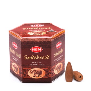 Hem Sandalwood Backflow Incense Cones From India (40pcs) With Free Instructions