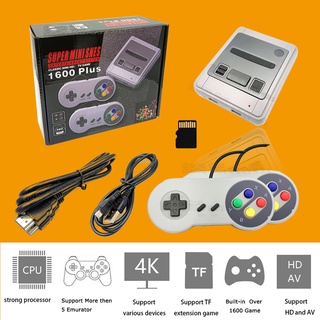 64 Bit Portable Retro Game Console 4K HD Mini TV Controller 1600 Games for SNES/GBA/MD