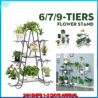Metal Plant Stand 6-7-9Tier Shelf Garden Patio Display Rack Holder for Potted Planters Indoor Outdoo