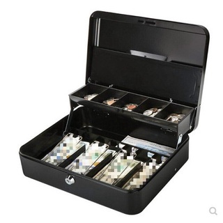 CQW Metal Cash box Drawer Cashier Safety box Lock Big Size Secure you Money with key (1)