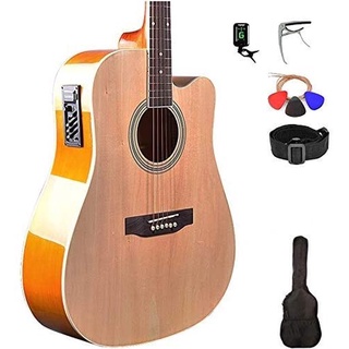 Acoustic Electric Guitar - Spruce Wood Matt Finish Electric Acoustic Guitar (Black EQ) (2)