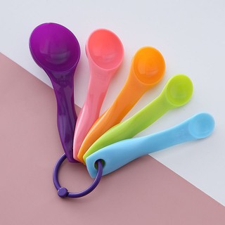 SJW 5PCS/SET Measuring Spoons With Scale Measuring Cup Combination Sugar Cake Baking Spoon