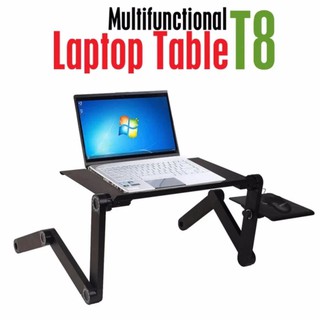 SHOPP KING T8 Multi-functional and Foldable Laptop Table (Black)