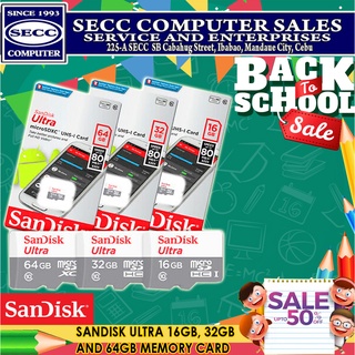 SANDISK ULTRA 16GB, 32GB AND 64GB MEMORY CARD