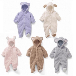 Winter Cotton Baby Romper Long Sleeve Hooded Infant Jumpsuit (2)