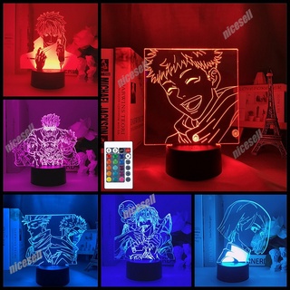 Jujutsu Kaisen 3D Night Light Touch/Remote Bedside Lamp Anime Colors Changing Nightlight