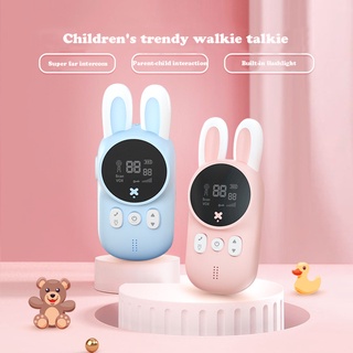 2PCS Toy Walkie talkie Mini Walkie-talkies Handheld Transceiver 3KM Range Children radio Lanyard Int (2)