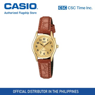Casio (LTP-1094Q-9BRDF) Brown Leather Strap Quartz Watch for Women