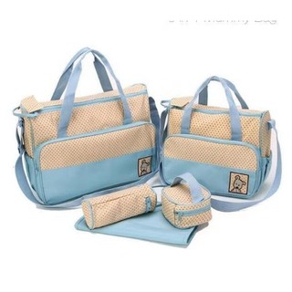 Km✔ New Baby Cute Diaper Bag 5 in 1 Set baby bag (COD) (5)