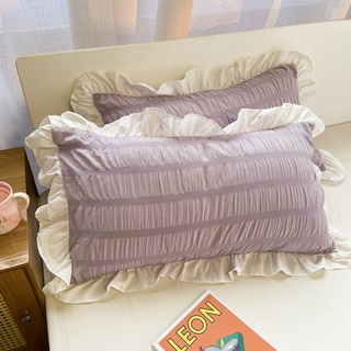 COD Pillow Case 1 PIECE Ruffle Lace Seersucker Design Envelope Type Pillowcase 48x74cm Pillow Cover (5)