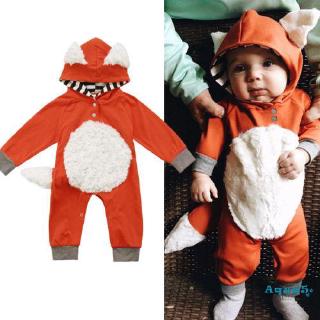 ✿ℛBaby Boy Girl Kid Fox Boysuit Romper Jumpsuit Clothes Outfit Fox Cosplay Costume 0-24m