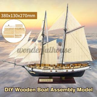 380x130x270mm Ship Assembly Model DIY Kits Classical Wooden Sailing Boat Scale Decoration
