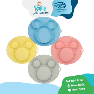 Bollie Baby Míckey Non-Slip Silicone Placemat Feeding Plate BPA Free Baby Plate