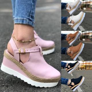 Casual Wedge Sandals for Women Ankle Strap Summer Platforms Sandals