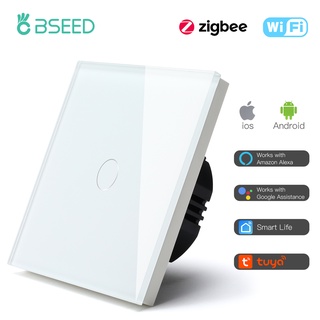 Bseed Mvava Zigbee Smart 1 Gang EU Standard Wifi Light Touch Switch Wall Switch Black White Golden W