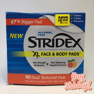 Stridex XL Acne Pads for Face and Body with Salicylic Acid Max Strength Medication + Pore Tightening