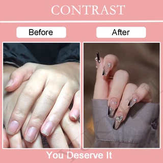 2022 Trend YUKEHUI 24 pcs Fake Nails Set With Glue Long Nails French Nail Care Nail fake nails with glue Manicure Nail Art Design (3)