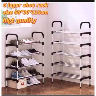 6 Layer shoe rack Tier Colored stainless steel Stackable shoe rack organizer