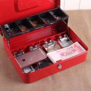 Cash Box/ Portable Security Safe Box Lock Metal