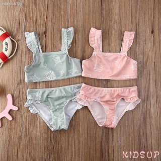 ✿KIDSUP✿2PCS Summer Kids Baby Girls Ruffle Bikini Set Swimwear Swimsuit Bathing Suit