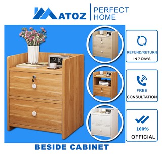 Bedside Cabinet With Lock ATOZ Mini Modern Simple Storage Bedroom Bedside Table With 1 or 2 Drawers