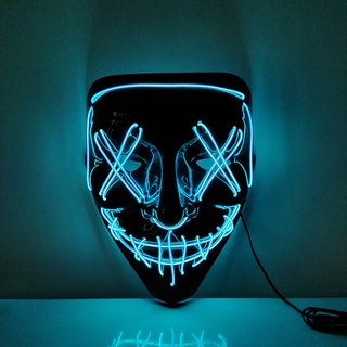 Festival Light Up Mask Cosplay Halloween Glow Light Up Funny Mask LED Purge Masks Election Mascara