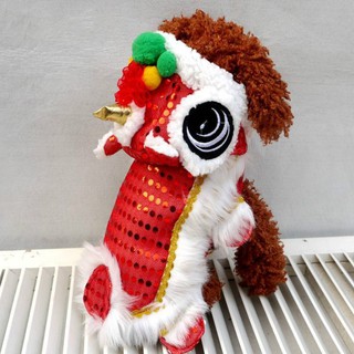 pet clothes for Chinese New Year Lion dance new pet clothes for cat for dog costume funny suit Chinese style dress cats dogs