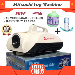 Heavy Duty Mitsushi Fog Machine FREE 1L Viruclear Solution & 30ml Nano Mist l Air Purifier