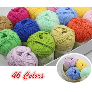 Knit wool Yarn 50g cotton Color point silk protein Cashmere (1)