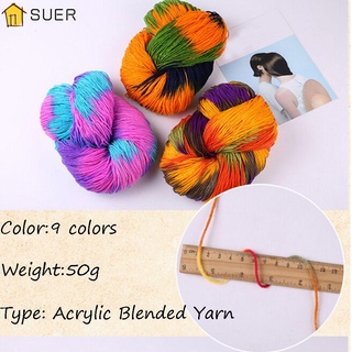 SUER Anti-Pilling Knitting Yarn Ball Handcraft Crocheting Knitted Carded Threads Multi-colored Fibre Soft Thick Dyed Yarn