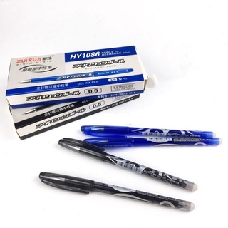 BLACK INK❈◑12pcs Erasable gel pen Erasable pen 1086 0.5mm friction pen schoolsupplies office suppla