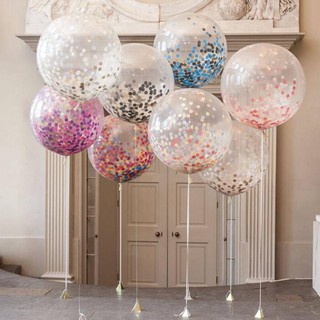 12 INCH TRANSPARENT CLEAR BALLOON WITH CONFETTI LATEX BIRTHDAY WEDDING EVENT PARTY DECORATION (1)