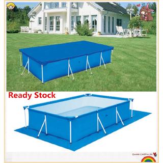 GM COD-Rectangular Polyester Fabrics Outdoor Home Swimming Pool Rainproof Dust Cover（not a pool）