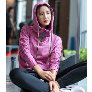 Running Jacket Women Long Sleeve Hooded Yoga Shirts Sport Jacket Outdoor Coat Zipper Gym Fitness Tra (4)