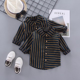 Autumn Baby Boys Long Sleeve Striped Print T-Shirts Kids Tops Tees Shirts Casual Blouse
