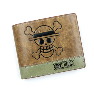 Monky D Luffy Men's Short Wallet Card Holder Purse Manga Pirates One Piece Skull
