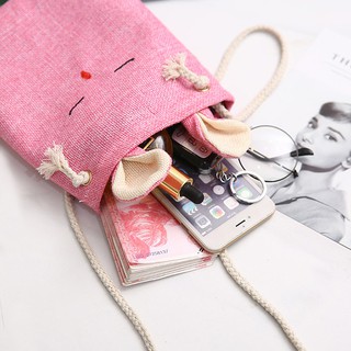 (8 Color) Mini Cute Sling bag For Women Burlap Canvas Shoulder Bags (8)